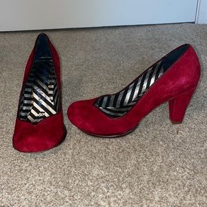 Red Suede IrregularChoice heels
